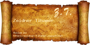 Zeidner Tihamér névjegykártya